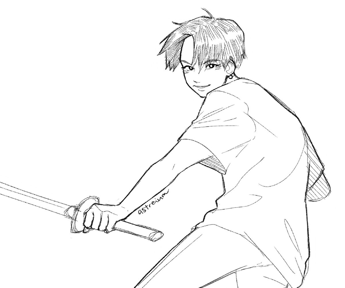 sword yoongi = knife cat
#btsfanart 