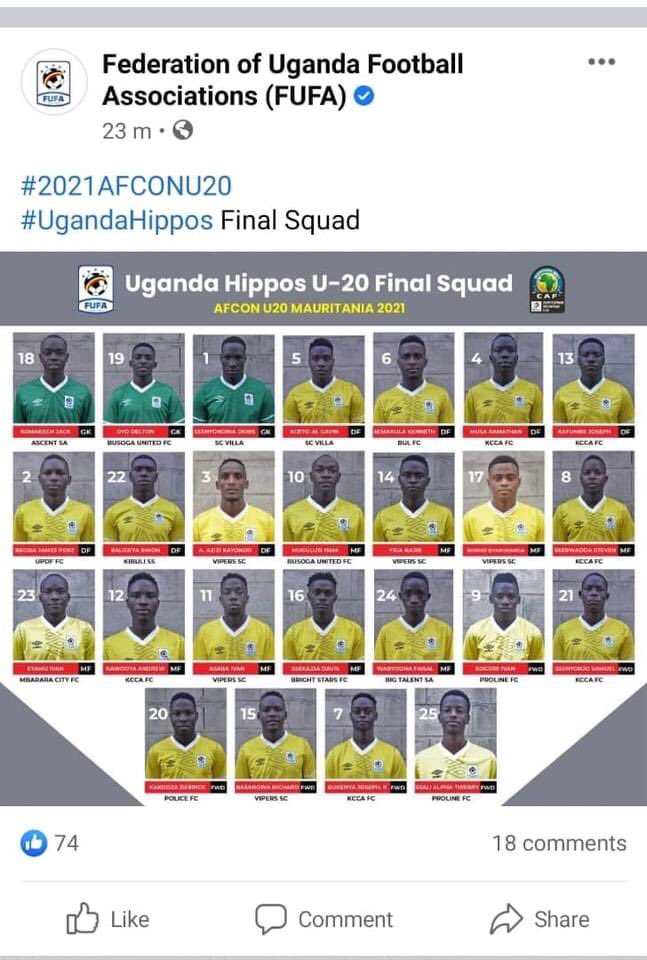 BebeCoolUG's tweet photo. I'm happy and proud to see you my son Alpha work so hard to achieve a place on the U-20 Hippos selected national team at just 17 years. I'm as well proud and happy for you being the captain of the U-17 Proline team.
This comes as a combination of work, respect and fear for Allah. https://t.co/o0iavIbG3O