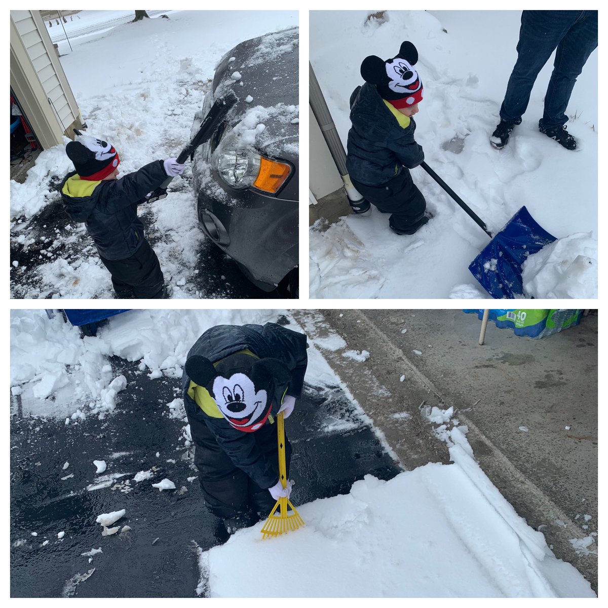 2012Khloegurl's tweet photo. Hunter offers a variety of snow removal services. Car brushing, shoveling and raking. All for the low price of a Mickey Mouse ice cream sandwich 😂 https://t.co/oNobEPcedt