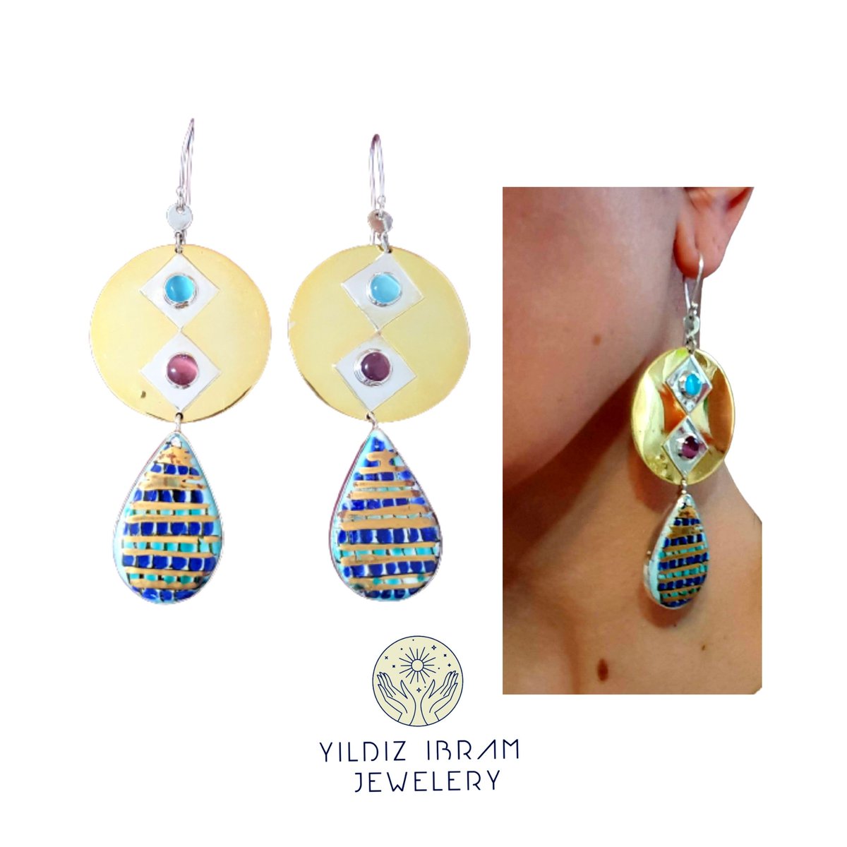 I just listed: 'Gold Plated Silver with Ceramic Blue Design Earrings  Bysantine Collection', for 138 via <a href="/amazon/">Amazon</a> amazon.com/gp/product/B08…