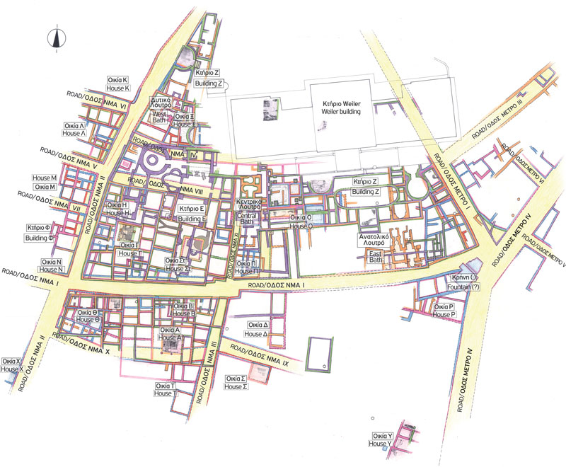 In Late Antiquity, around the fifth century C.E., the area was mainly a residential district. Courtyard houses of varying sizes coexisted side-by-side, demonstrating a neighborhood of mixed-wealth inhabitants. The largest and most opulent of these houses was Building Z.