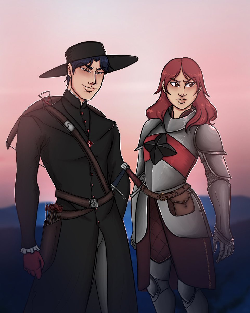saphaf's tweet photo. SiKo ✨❤️💙✨#art #digital oh look I drew my protagonists. ALSO, I redesigned the Inquisitor robes. https://t.co/fjDBCains5