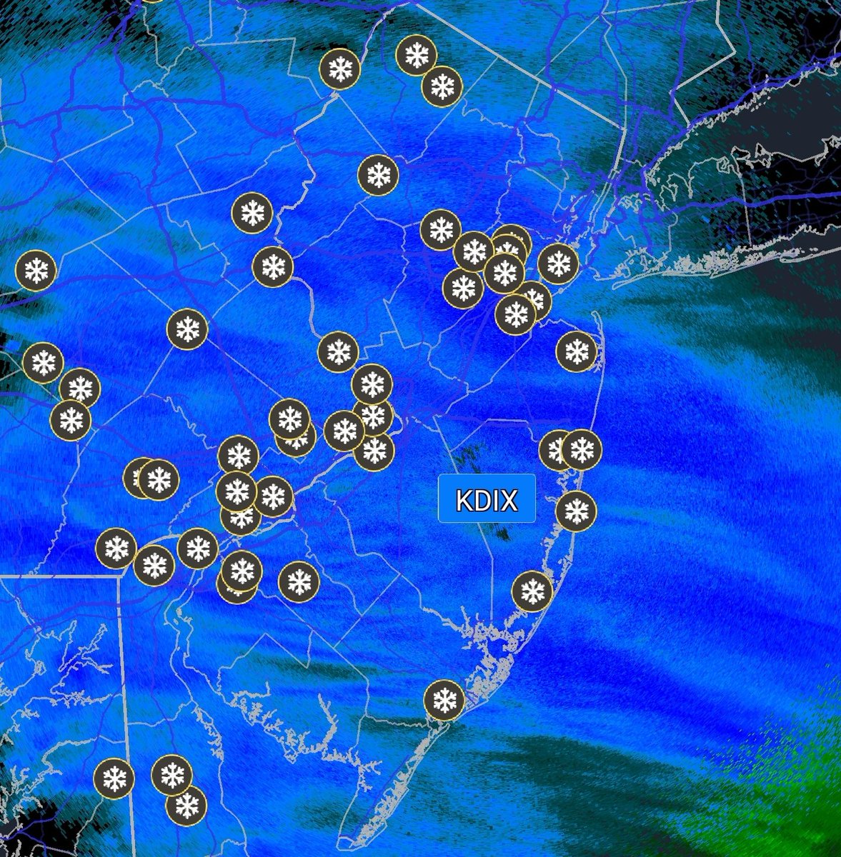 It's been a while since I've seen all of New Jersey under blue on radar. No changes to our current forecast at this time. Be safe! JC