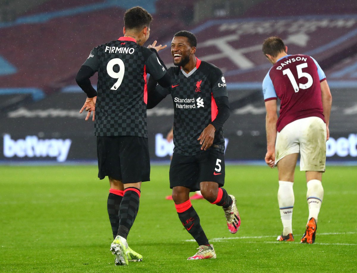 Proud of the team tonight ❤️🙌🏾 Also very happy to contribute with a goal in my 200th #premierleague match 😁 There’s no letting up, we need to keep this momentum 💪🏾🔴 #YNWA #WHULIV