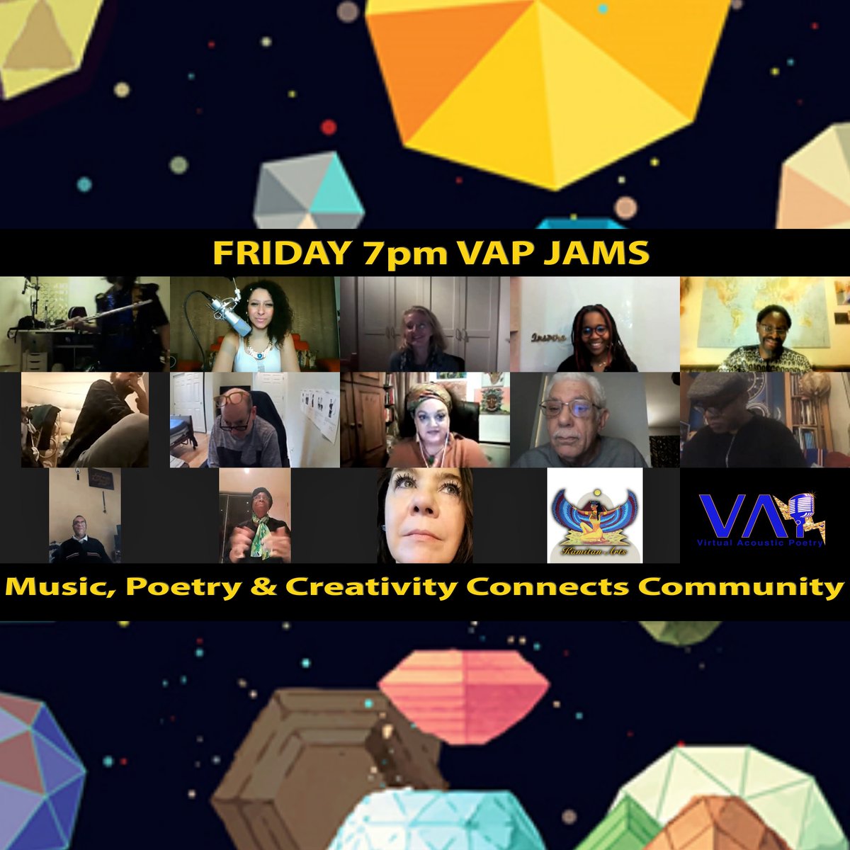 KamitanArts's tweet photo. A feel from Friday's #VAPJam Ft. old skool British poet @kcaseya &amp;a surprise from @adgreat7  ! The #KamitanArts family invite you to join our #VirtualAcousticPoetry sessions this wk! ☥~*~☥  #VAP #KACreativityConnects #Power2Change #CityBridgeTrust #NationalLotteryCommunityFund https://t.co/T42cKHpIEY