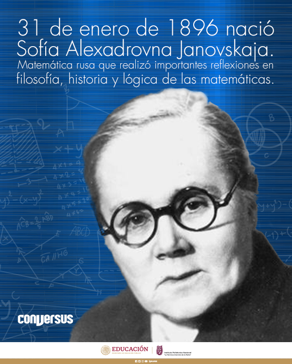 Conversus_IPN's tweet photo. #DatoConversus
#hablemosdematemáticas
#MujeresEnLaCiencia
Sofía Alexadrovna Janovskaja, matemática rusa, cuyo trabajo impulsó el desarrollo de la lógica e historia de las matemáticas por lo que recibió la Orden de Lenin en 1951. https://t.co/t13lvI0tLp