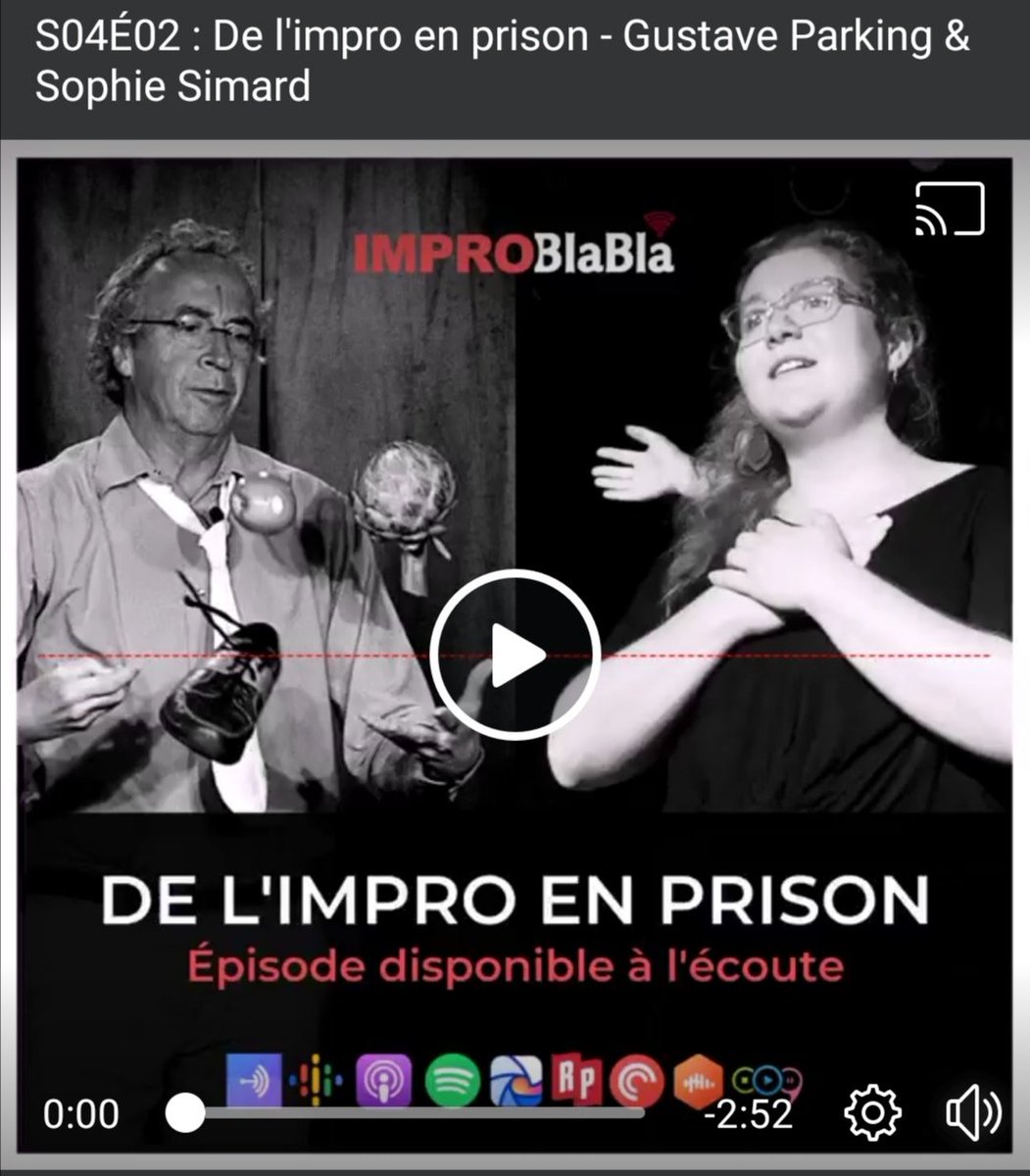 🎭 Peut-on improviser en prison ?
Évidemment oui !
🎧 Un épisode passionnant et plein d'humanité, avec <a href="/gustaveparking/">GustaveParking</a> et Sophie Simard.
🎤 Avec <a href="/ArmandGuedon/">Armand</a> toujours au micro.
open.spotify.com/episode/02Q6Wq…
