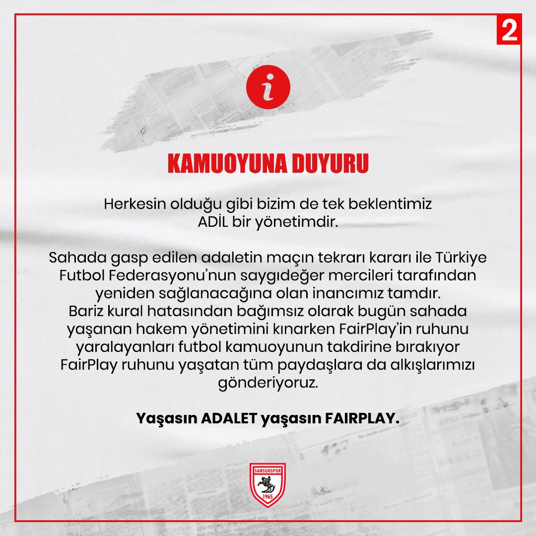 Yılport Samsunspor’dan kamuoyuna duyuru!