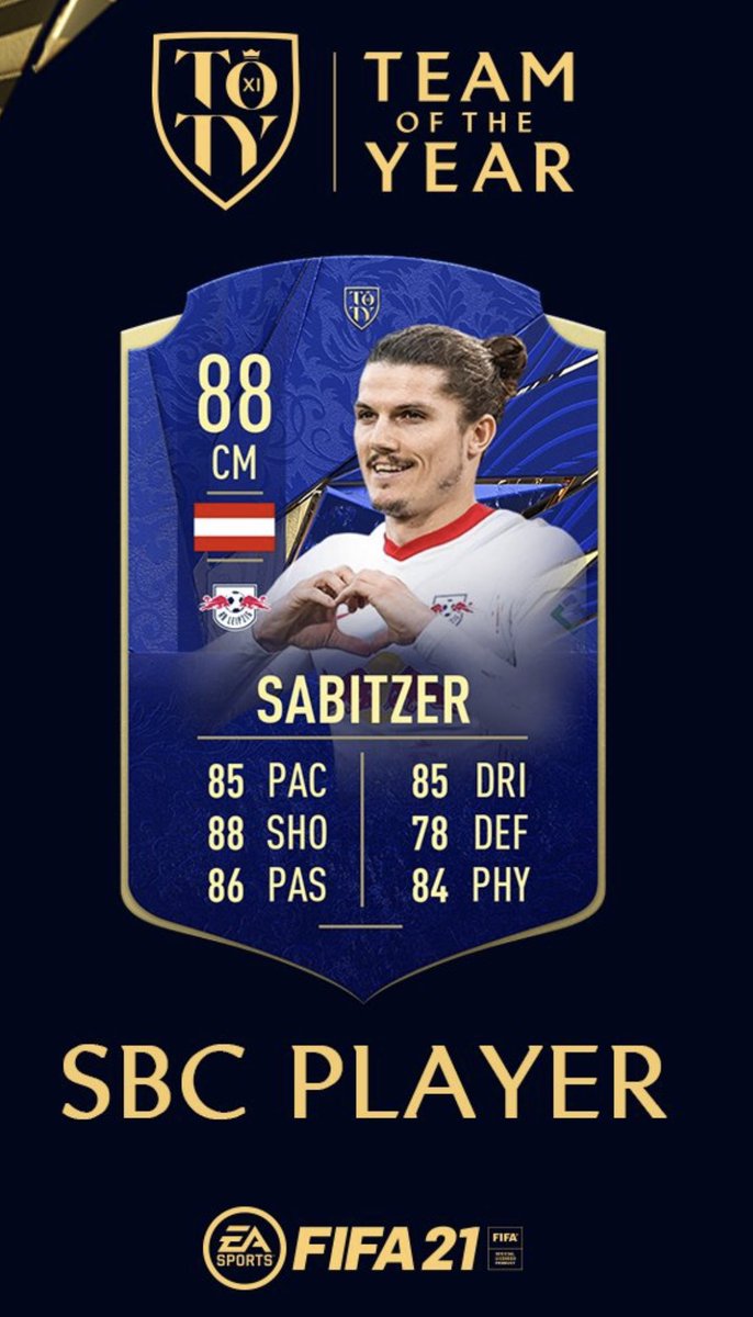 Fifa研究室on Twitter Toty Honorable Mention Sabitzer Sbc Req 84 86 Totw 87 Toty Challenge Sbc 4 30更新 Fut21