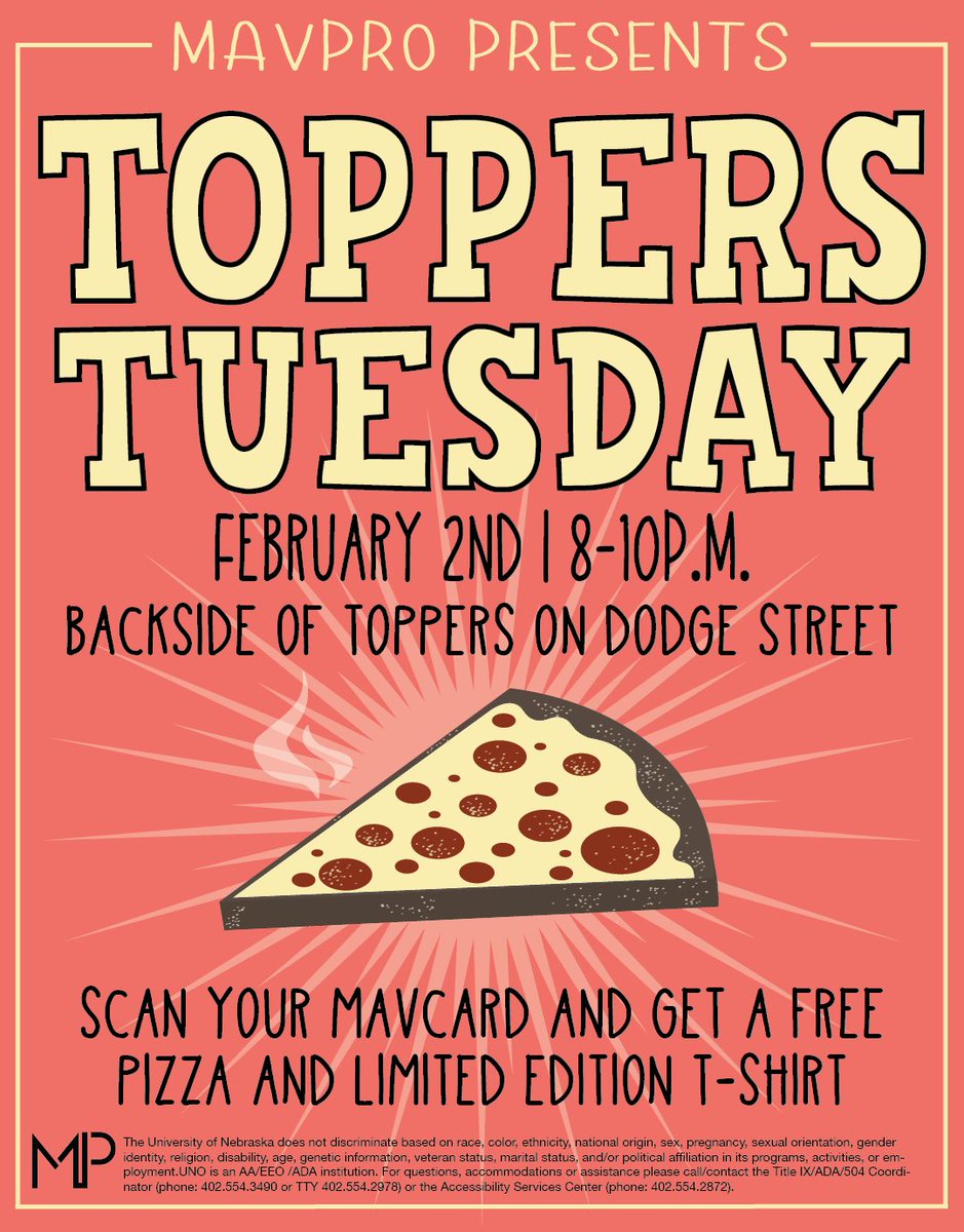 MavPro's tweet image. Late night pizza party? Count us in!🍕🤩🤗 Drive-thru and scan your MavCARD for a free medium pizza topped with cheese, pepperoni or beef, and a limited edition t-shirt!

Please wear a mask to this event. All supplies given on a first come, first serve basis.