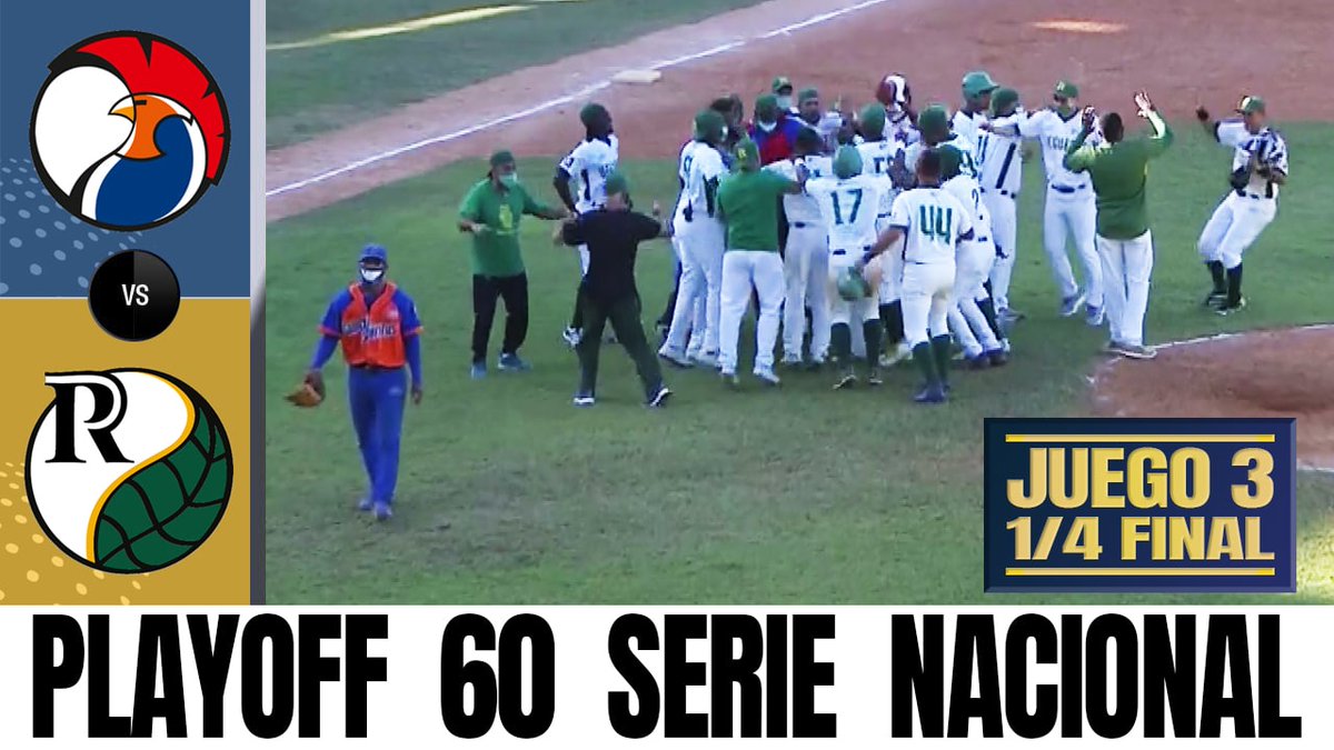 cubanplay's tweet photo. 🔥🔥Los Gallos de #SSP empataron en el noveno inning, pero no impidieron que los Vegueros de #PRI los dejaran al campo en el décimo, concretando el triunfo 9️⃣✖️8️⃣, y así su pase a las semifinales de la #60SNB ⚾ en #Cuba 🇨🇺. https://t.co/VZuci7fABw