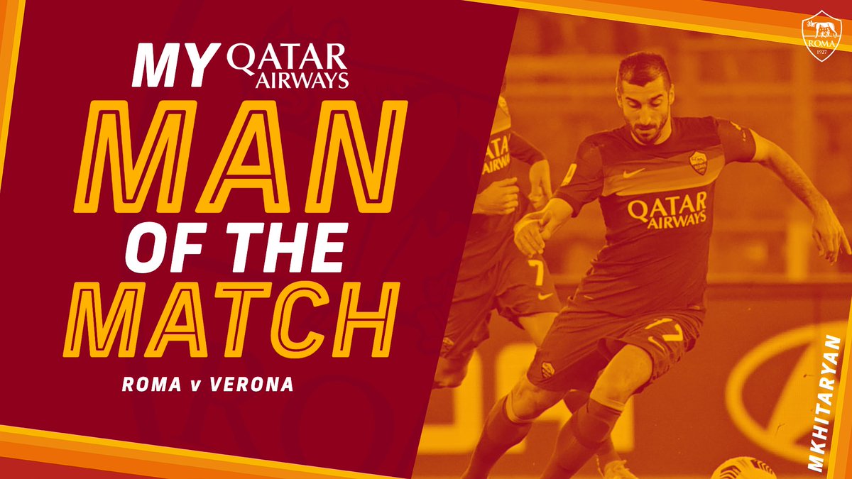 🔁 Retweet if Henrikh Mkhitaryan was your #ASRoma <a href="/qatarairways/">Qatar Airways</a> Man of the Match against Verona