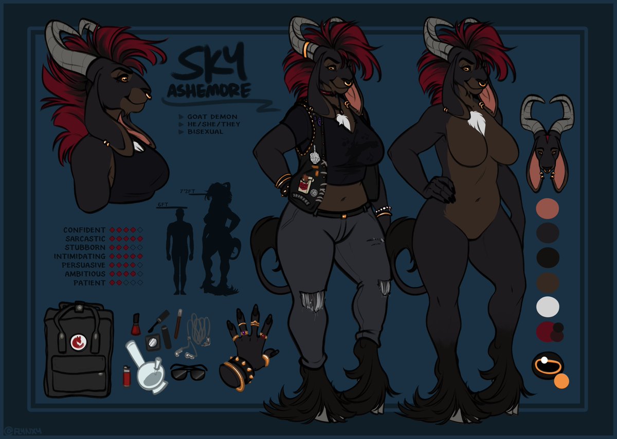 finally have a Fursona! Ref sheet done by the amazing <a href="/Flynxy/">🔆 SHE'S A BIG BOY 🔆</a>!