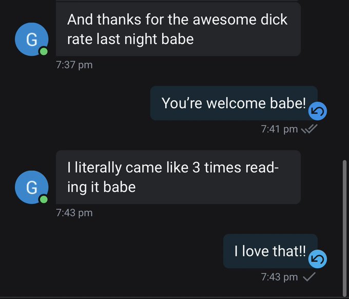 I guess my dick rates are good 😌 https://t.co/4UaKm1vVm6