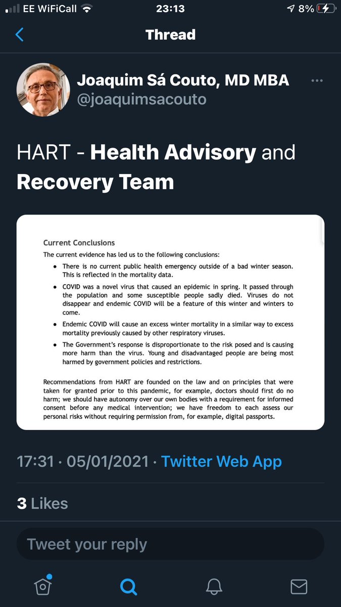 Their beliefs seem to be a rewrite of PCR Claims' ideas, in more "respectable" form. But essentially they insist that Lockdown is the problem, not COVID.