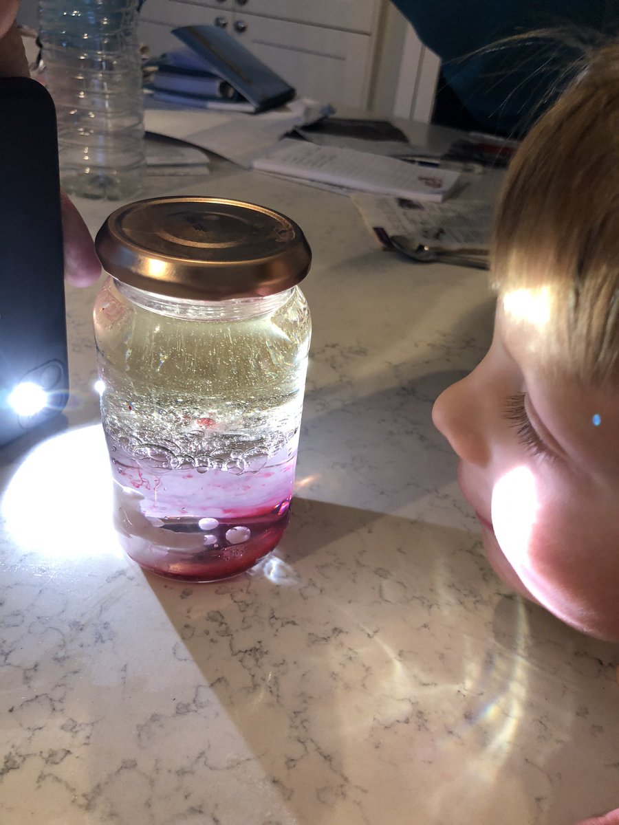 LearningLog1's tweet image. #LGPAScience @laceygreenpa Making a lava lamp, thinking about why the different parts react as they do when added together. Thank you for the list of science experiments to try at home.