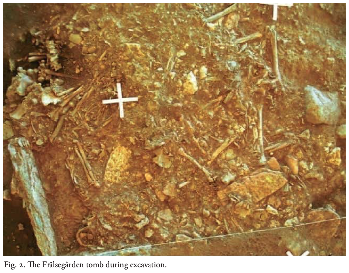 In it they discovered remains of up to 78 individuals. Which caught attention of the authors of this study: "Emergence and Spread of Basal Lineages of Yersinia pestis during the Neolithic Decline" ( https://www.sciencedirect.com/science/article/pii/S0092867418314648). And in it, the authors state that: