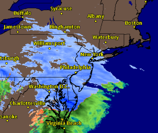 The secondary low is starting to form over eastern North Carolina this hour.  The low is forming at about what was expected in various model guidance.  

Light to moderate snow continues to spread northward.  A snowy evening is on the way for many.

#nywx #njwx #pawx #ctwx