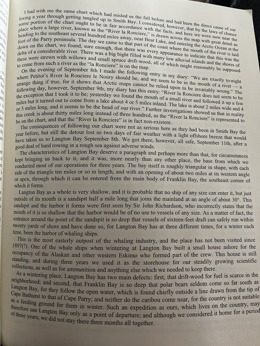 Travis_Statham's tweet photo. One thing I loved doing when reading about explorers is to look up where they went on google maps. Look how perfect #Stefansson’s description was. The deep bay and all. #MyLifeWithTheEskimo on https://t.co/75lBEujDx4 page 71 https://t.co/Ika8jwu2b9