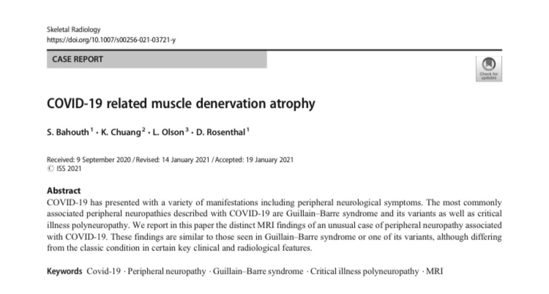 Sarah Maria Bahouth (@sarah_bahouth) on Twitter photo Check out our case report in Skeletal Radiology about Covid-19 related muscle denervation atrophy! #MSKRad #COVID19 <a href="/MGHImaging/">Mass General Imaging</a> rdcu.be/cewLK Check out our case report in Skeletal Radiology about Covid-19 related muscle denervation atrophy! #MSKRad #COVID19 <a href="/MGHImaging/">Mass General Imaging</a> rdcu.be/cewLK