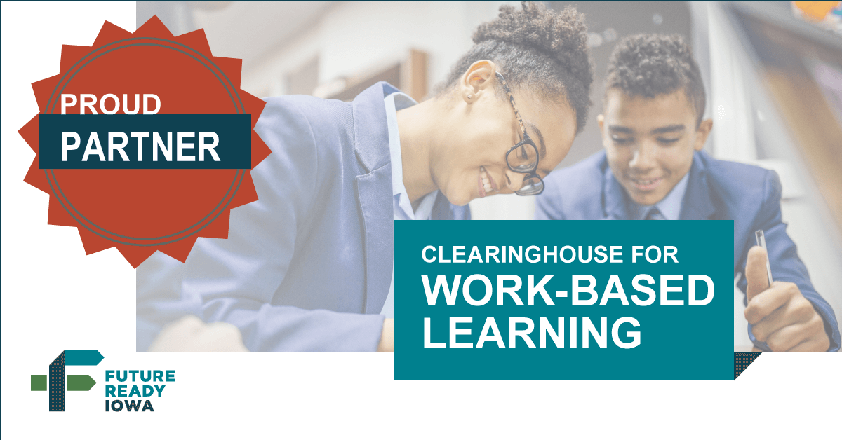 IADeptofEd's tweet photo. Looking to keep learning relevant & relatable for students? Iowa businesses need students to apply classroom knowledge to real-world projects in a range of subjects. Check out the Iowa Clearinghouse for Work-Based Learning. #FutureReadyIowa https://t.co/hevHWRivRq #IaChat https://t.co/h0jDP5eStV
