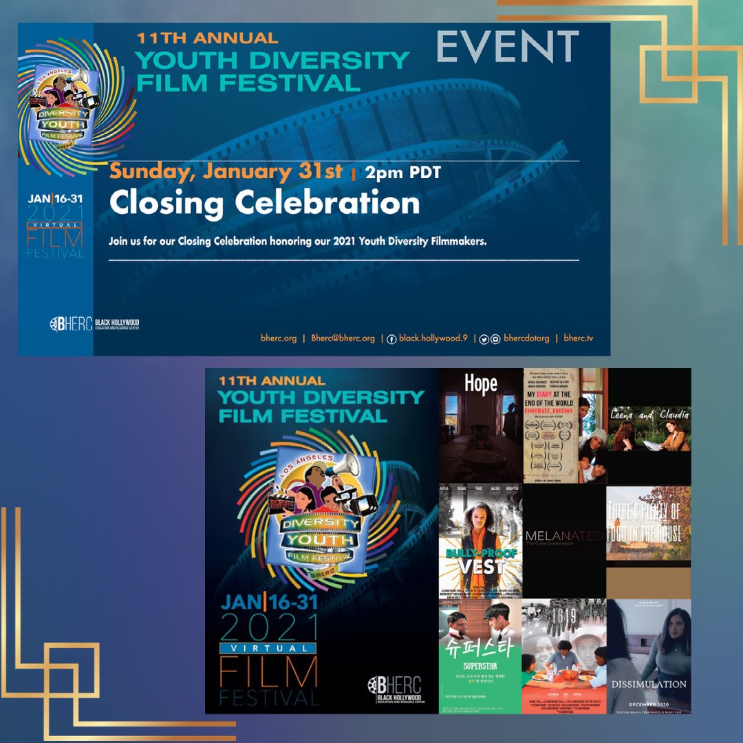 BHERCTV's tweet photo. Join us TODAY at 2pm PDT for the closing celebration of the 11th Annual Youth Diversity Film Festival! Register for this free event here: https://t.co/chjYNskRNi or at https://t.co/ymX5v0l3Hn! Films available to watch until 11:59pm PDT!
⠀⠀⠀⠀⠀⠀⠀⠀⠀⠀⠀⠀ ⠀⠀⠀⠀⠀⠀⠀⠀ https://t.co/TlmggdQrQ5