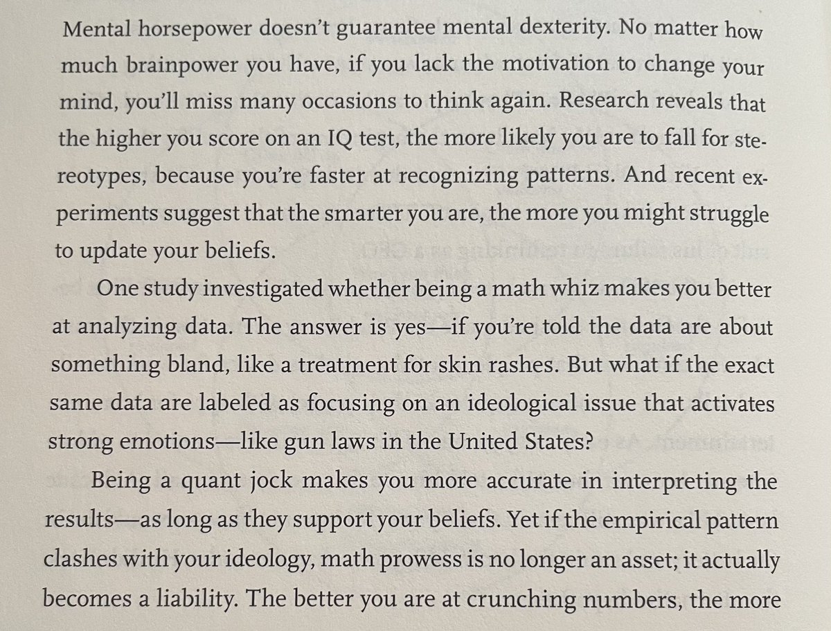 waitbutwhy's tweet image. Thinking isn’t an innate human talent - it’s a skill, and one we’re naturally pretty bad at. @AdamMGrant’s new book Think Again (adamgrant.net/thinkagain) is an addictive boot camp course on the world’s most important skill. 4 of my favorite moments: