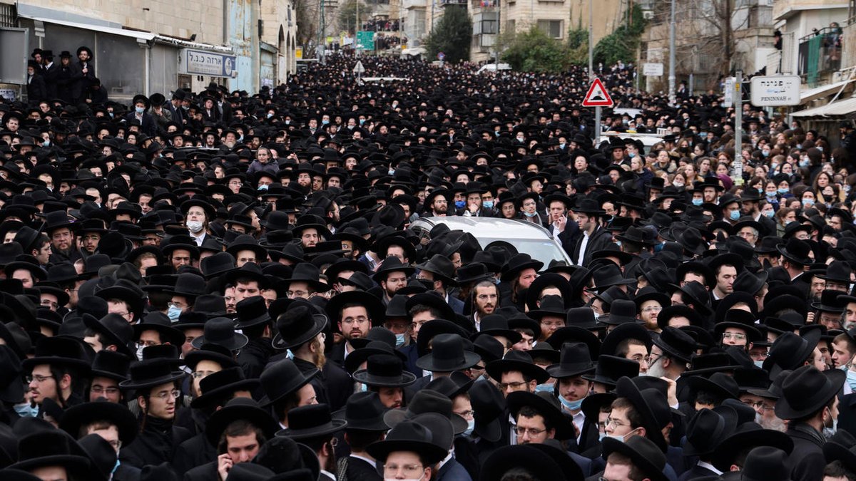 فيروس كورونا آلاف اليهود الإسرائيليين يشيعون رجل دين متحدين إجراءات الحجر الصحي الشامل
