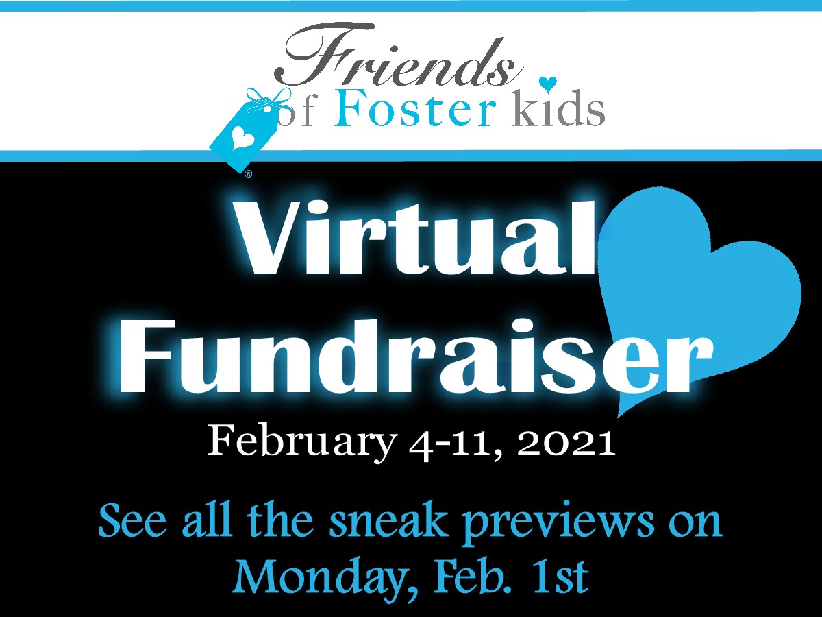 Our virtual fundraiser previews can be seen on Monday, Feb. 1st at  FriendsofFoster.GiveSmart.com!  #fundraiser  #FriendsoffosterKids