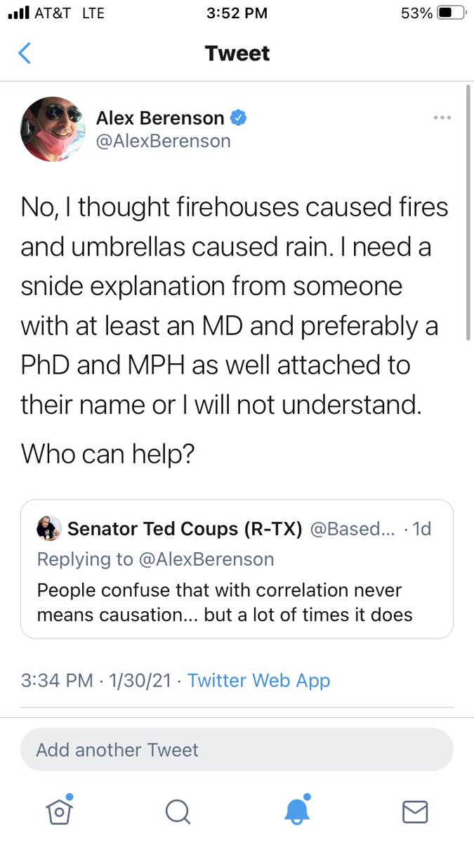 Alex Berenson On Twitter Ask And Ye Shall Receive What S So Funny These Folks Don T Understand The Correlation Causation Argument Is Wrong At Its Core In This Case The Covid Vaccine Caused Every
