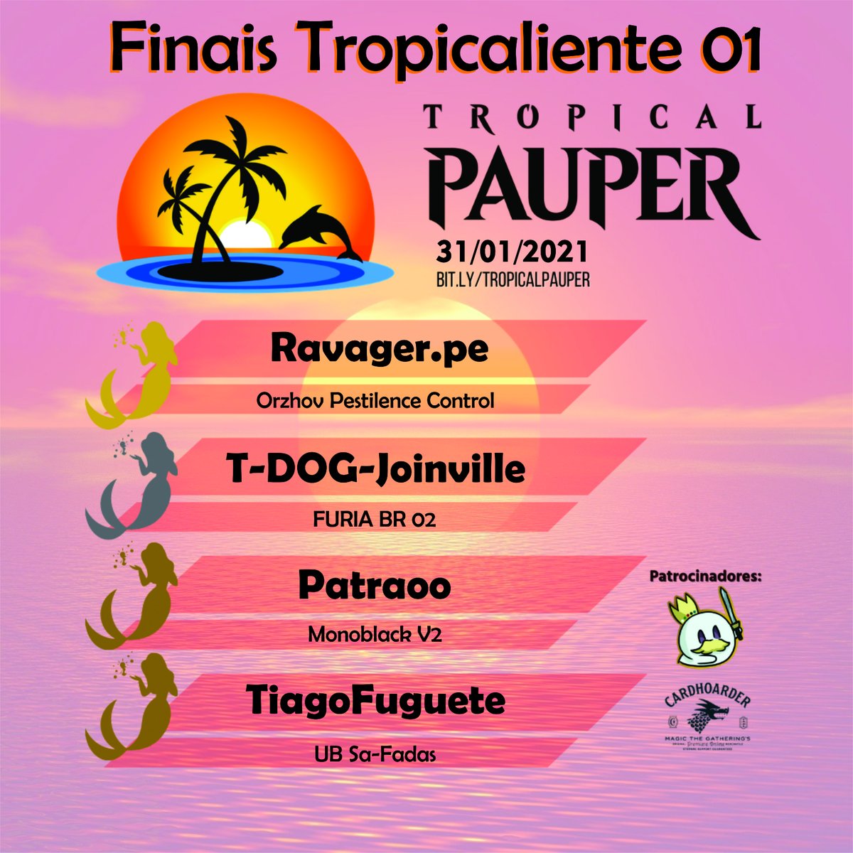 Terminamos mais uma temporada, tivemos 126 jogadores diferentes, uma média de mais de 30 participantes por torneio e assim ficou o Top 4 final, parabéns ao Ravager.pe e obrigado a todos.
