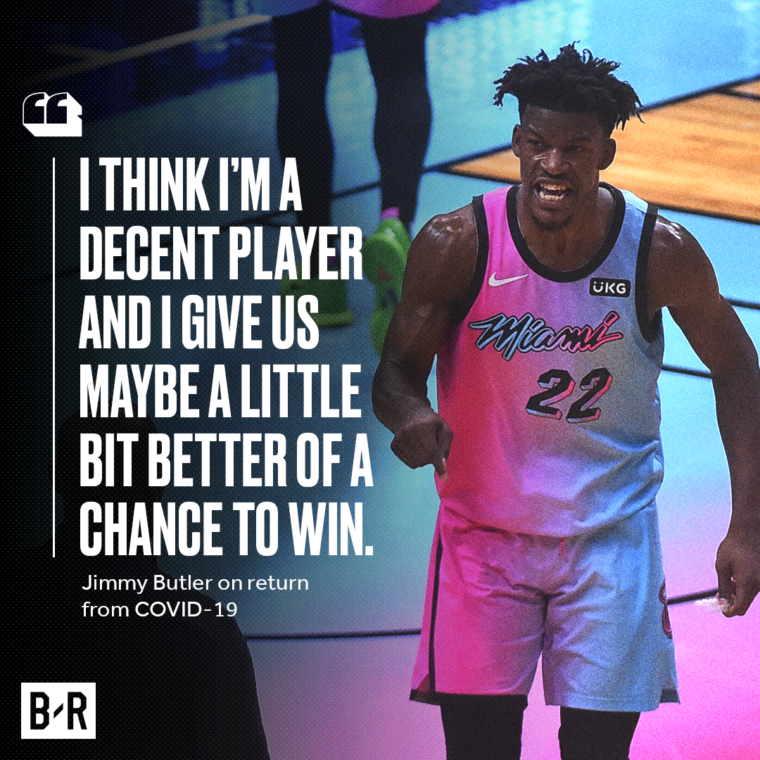 BleacherReport's tweet photo. 30/8/7 in his first game back.

Not many are wired like @JimmyButler 🧬 https://t.co/Xrm4mlHUOJ