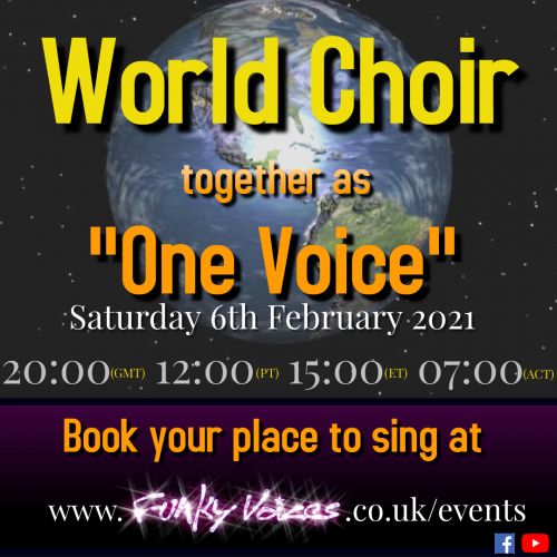 RealFunkyvoices's tweet photo. Come and join in our World Choir singing the iconic @barrymanilow song One Voice on Saturday 6 February for free! Hundreds already signed up #waveyourflags https://t.co/o0H0bsf2kI sign up here https://t.co/VgbW1v5WRA https://t.co/RCpn0iri2r