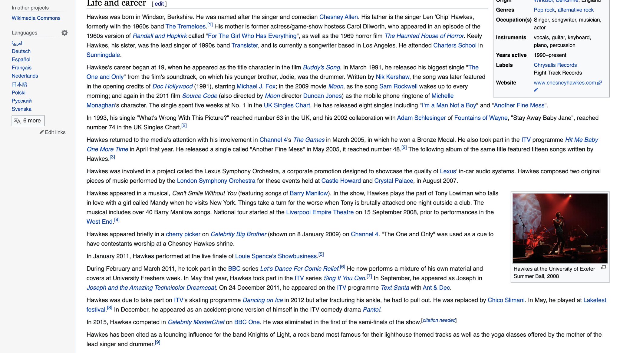 Manon Post Mischiefcomedy Chesneyhawkes The Last Line Of The Wikipedia Page Is The Most Important Mischiefmovienightin