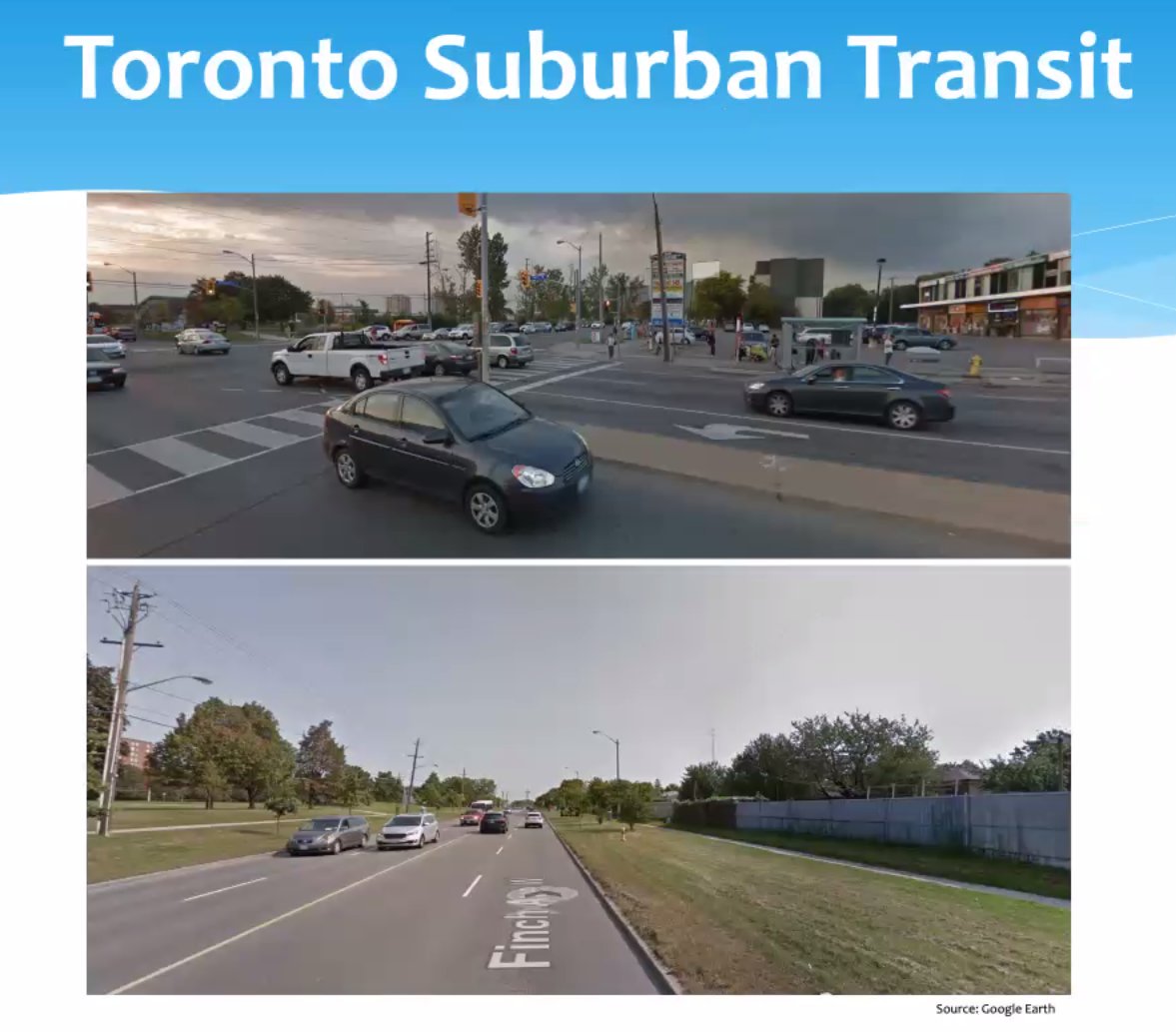 Places like these in the GTA regularly get 20-30% transit mode share. US transit managers told English this would get almost no service/mode share here