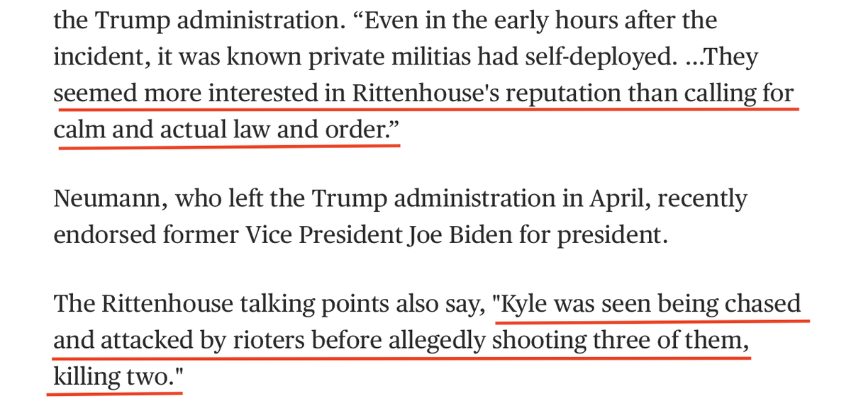 Trump's co-conspirators instructed government professionals to push a narrative of Rittenhouse committing murder in self-defense - before the courts had any chance to act as triers of fact. All this in the face of evidence that paramilitaries were deploying on U.S. soil.