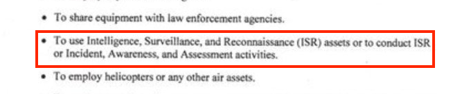 Now let's go back to the SecDef's order that D.C. National Guard couldn't even use ISR assets. Never mind their bullshit about "we didn't like the optics" - this interference directly with DCNG's mission, and for no reason given.