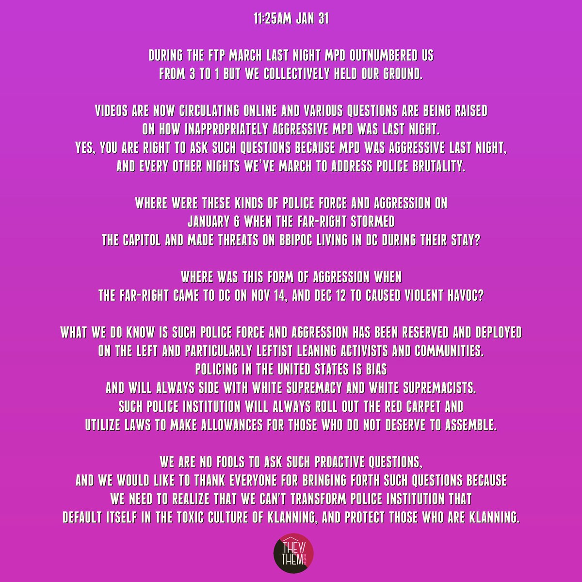 #mpd was violent last night during #FTP march. #dcprotest