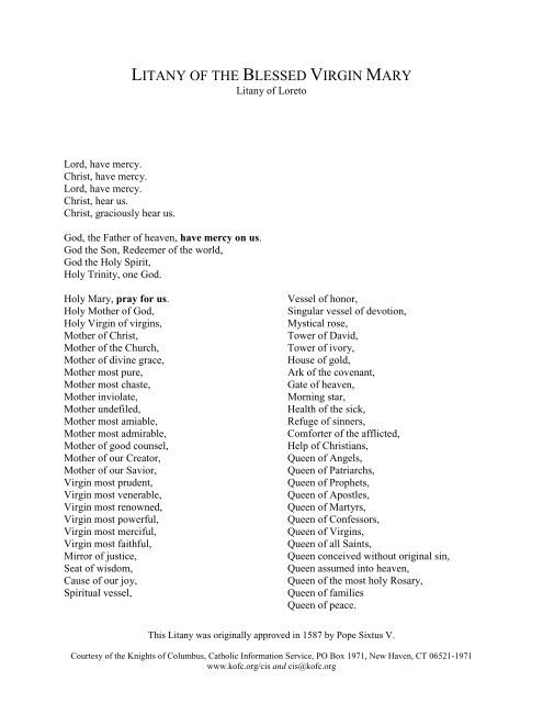 Here’s some of my favorite litanies if you’re looking for some to try out: