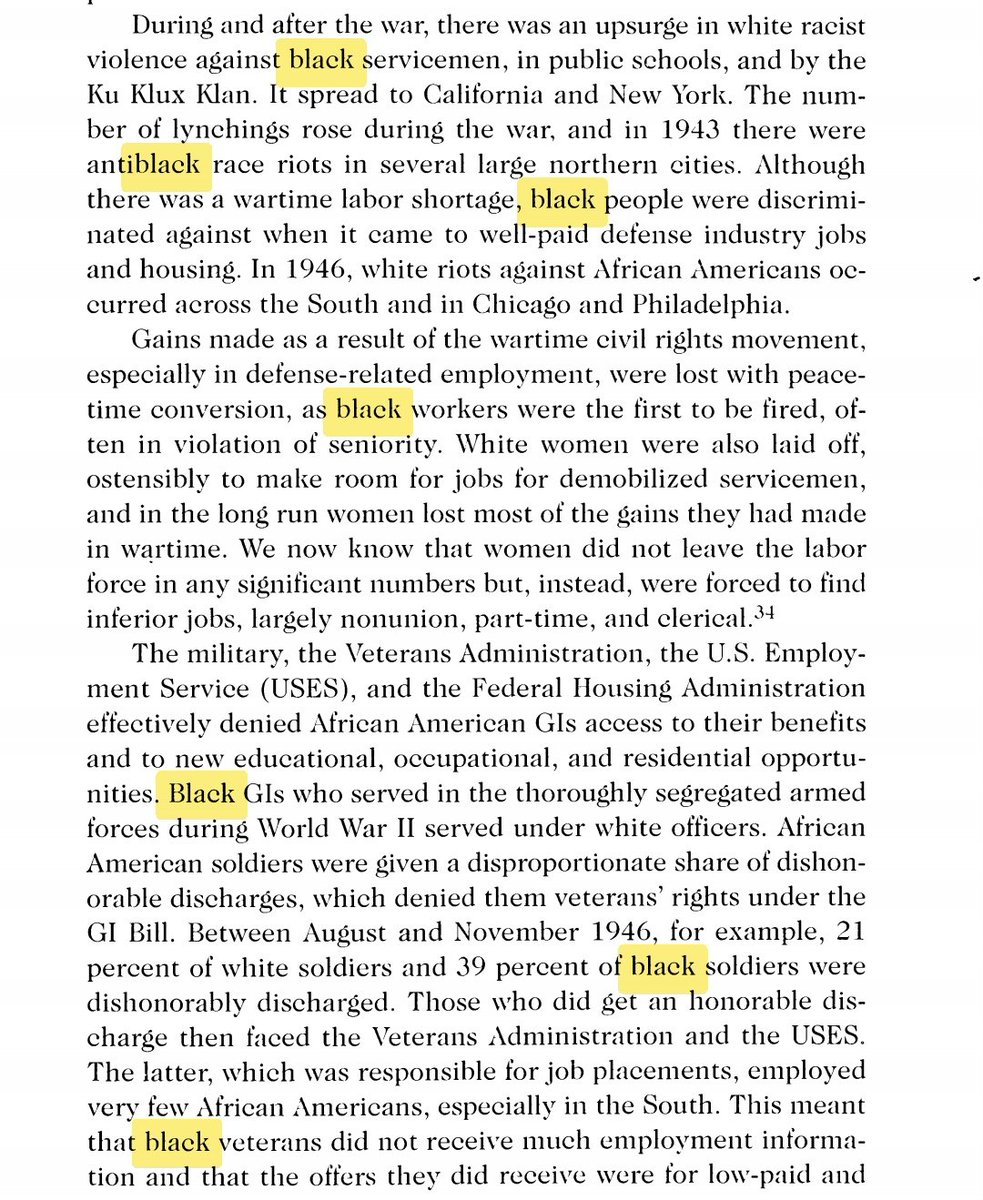 Much of her angle is to insist that society accepted Jews before blacks. She'll go on to argue that many Jews betrayed solidarity and engaging in anti-Black racism in their efforts to clamor for whiteness. Earning privilege by being racist traitors.