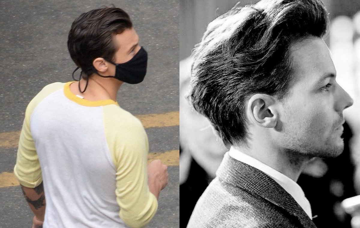 Harry Styles and Louis Tomlinson pics that belong next to each other.~a long but necessary thread~