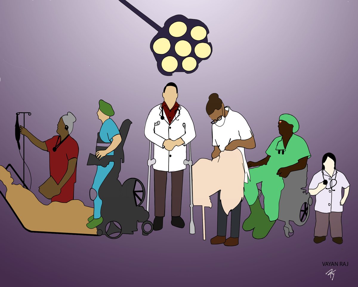 RhimeJ's tweet photo. #ArtinMedicine
"What does a healthcare professsional look like?"

#DoctorswithDisability #HealthHums

"When you meet a person with a disability, do you see the person’s disability before you see the person? What if they are health  professionals...?" 

https://t.co/6lLVlqZcTH https://t.co/lkPkEnGYqy