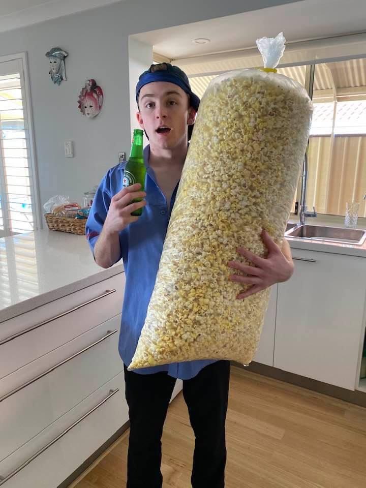 Didn’t get Milk, bread or toilet paper but courtesy of my son working the final shift at the cinema he was given a bag of popcorn, we be ok for 5 days.
#covid19WA