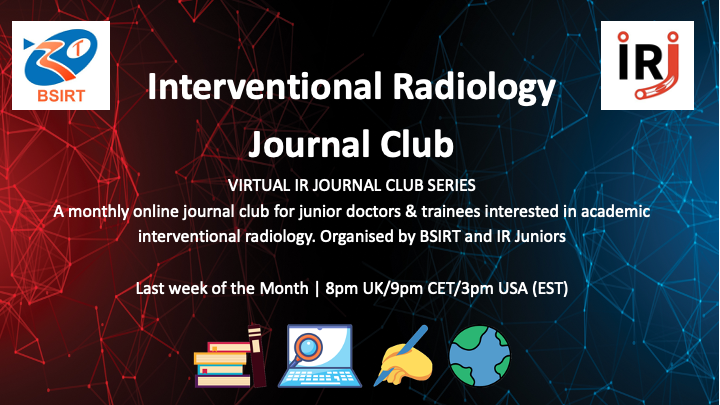 IRadResearch's tweet photo. ** IR Journal Club ** 
Join @TraineesBSIR &amp; @IR_juniors for our monthly journal club!! Each month features a trainee presentation on a key paper, followed by expert panel discussion 💪
Join the mail list for info: https://t.co/SYMkkDZqm1 
#FOAMRad #radres #MedEd #iradJC #radioJC https://t.co/glEF21LwsH