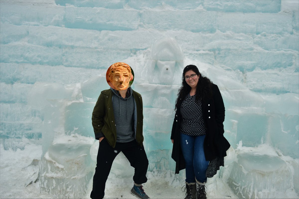 Liam said last year Doc spent two days using it to carve details on the Bigfoot sculpture. The theme then was "Myths and Legends"Yes, Bigfoot's nose is a penny. Pennies are a Palace tradition.Yes, that is my fiancee  @ToriMartinez3 and good friend  @soupandskin