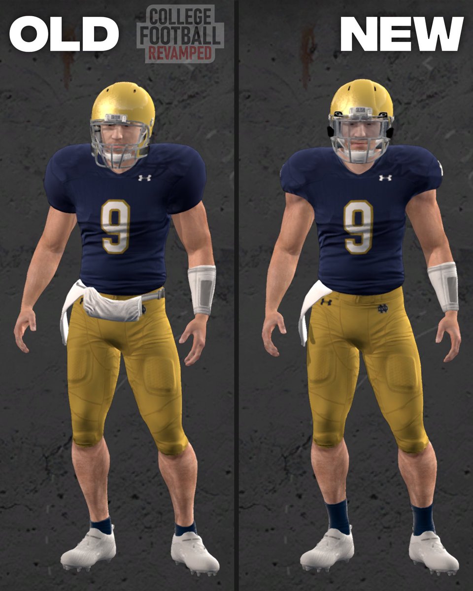 CFBModding's tweet photo. ICYMI, v8 is now live and available for download at https://t.co/2czGFwiC69! 

One of our favorite features in v8 is the complete overhaul of auto-generated recruits. All recruits will now wear modern helmets, have tight sleeves, and never wear bulky ankle tape or ugly elbow pads https://t.co/3DSK9GKNj6