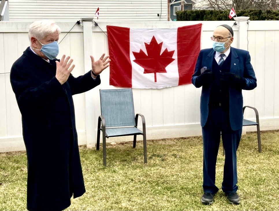 BobRae48's tweet photo. So proud to join Brig Keith Osmond and Major Rick Cameron in honouring Rabbi Bulka for his great service to Canada and our troops.  He received a special award of recognition from the Chief of Defence Staff. https://t.co/fuYeTerYNK