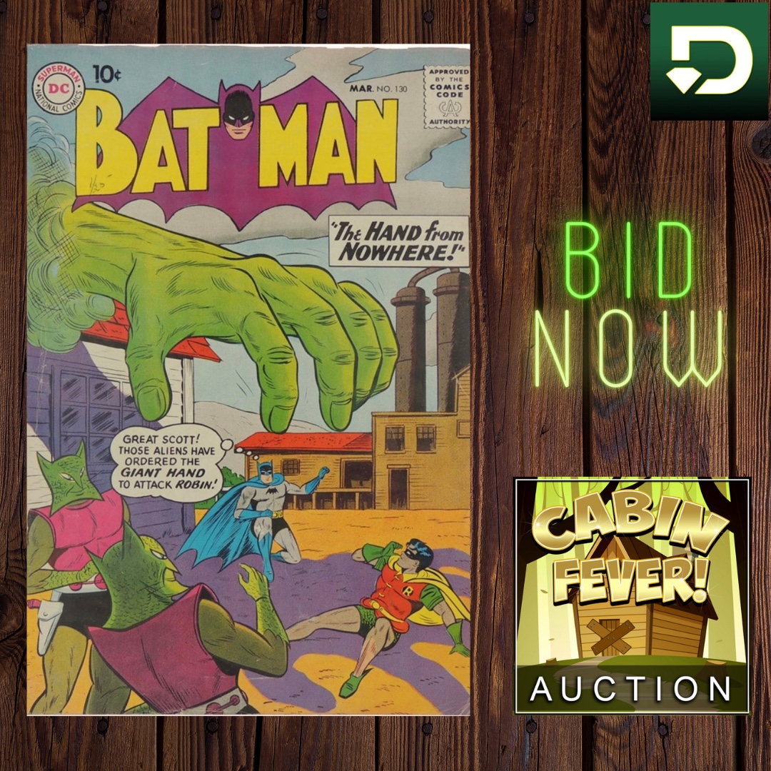 DIGAuctions's tweet photo. In our #CABINFEVERAUCTION right now...

Batman #130 

VG 
1959
Lex Luthor appearance

#digauctions #batman #robin #batmanandrobin #lexluthor #dccomics #dcfandom #comiccollecting #comics #comicbooks #comicfan #comiccon #vintagebooks #classiccomics #comicsforsale #retro #vintage https://t.co/foSwzxLu1V