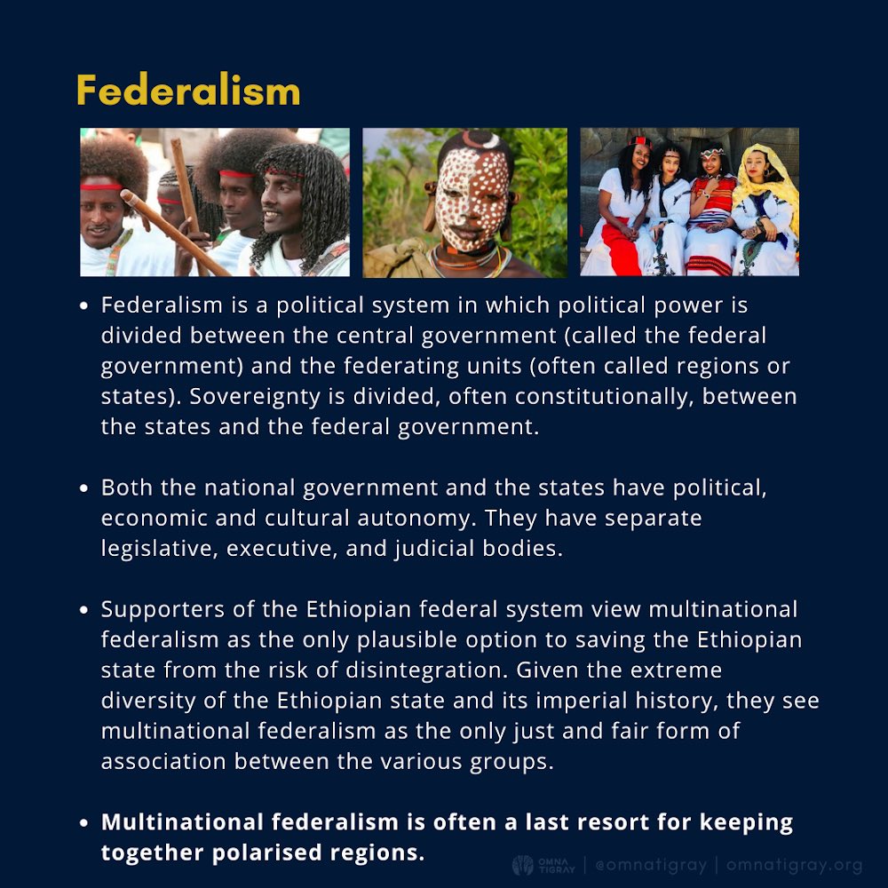 Federalism is a political system in which political power is divided between the central government (called the federal government) and the federations units (often called regions or states).Multinational federalism is often a last resort for keeping together polarized regions.