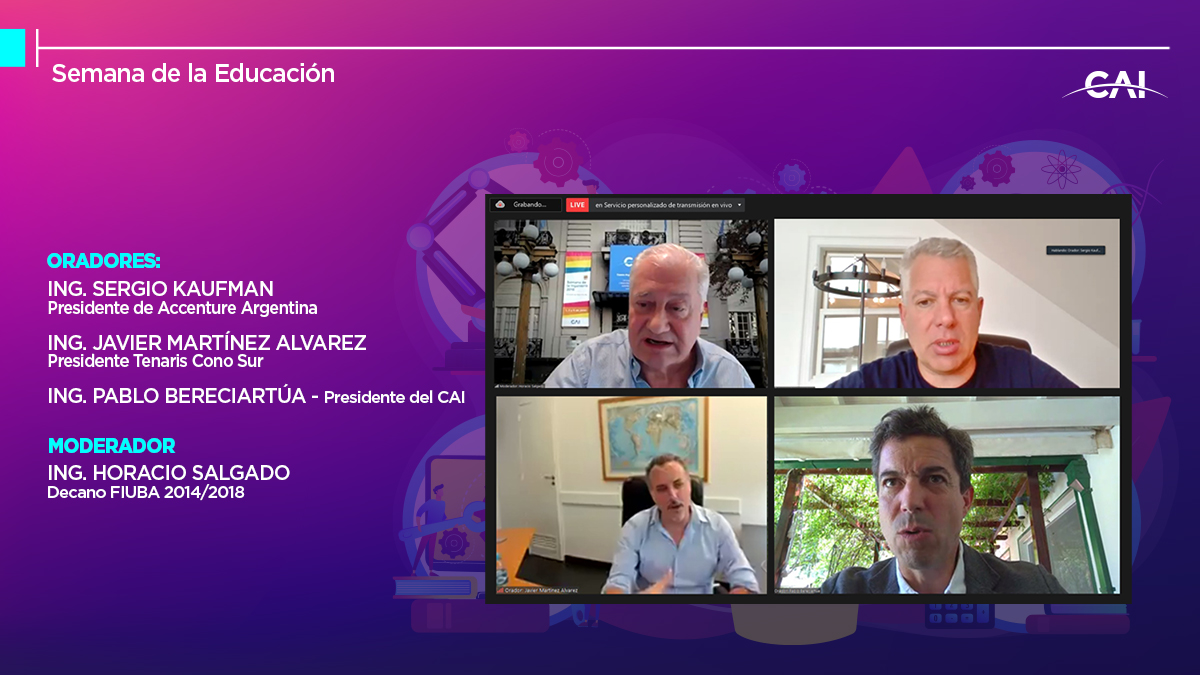CaIngenieros's tweet photo. Semana de la #Educación en el CAI.
Reviví la charla entre @pberecia, @sergiogkaufman, @_javierma y el Ing. Horacio Salgado sobre la educación de la Ingeniería como motor de desarrollo del país: https://t.co/dxt6qiKQwg.
#Ingeniería #Desarrollo #Industria #PanelesCAI https://t.co/yu6eB58BDm